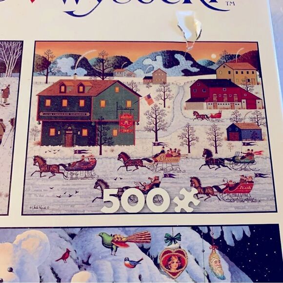 Charles Wysocki Winter Christmas Puzzle by Buffalo 3-in-1 NWT Sealed - Picture 3 of 5